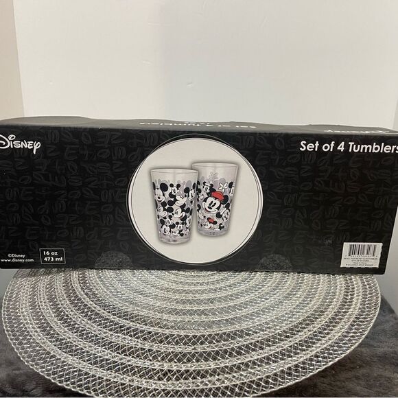 Disney Mickey and Minnie Mouse Glasses set of 4 NWT - Picture 7 of 7